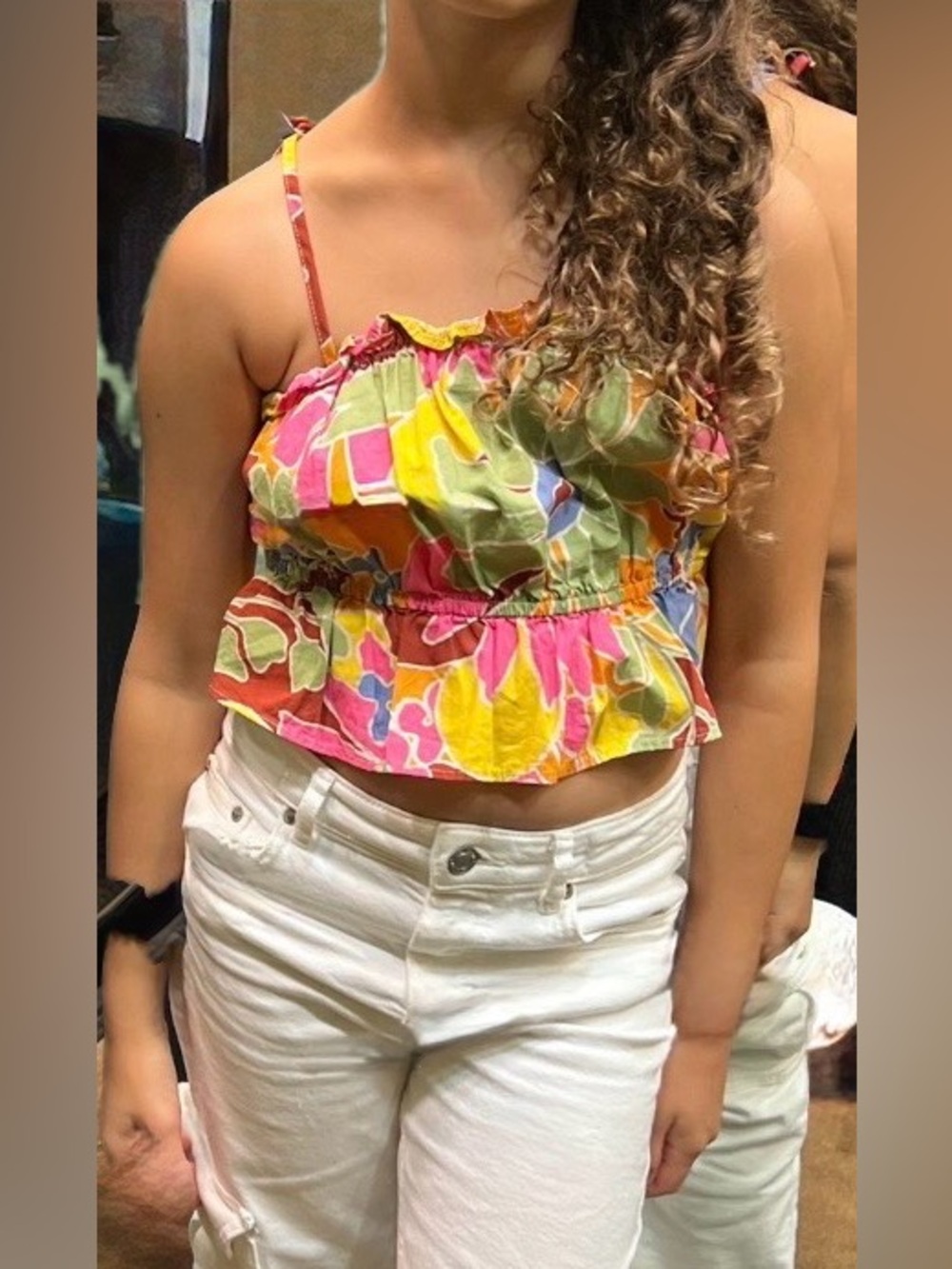Zara Kids Floral Ruffle Tank Top - Multicolor